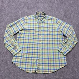 Polo Ralph Lauren Men's XL Green Blue Plaid 100% Cotton Button Down Shirt Pony